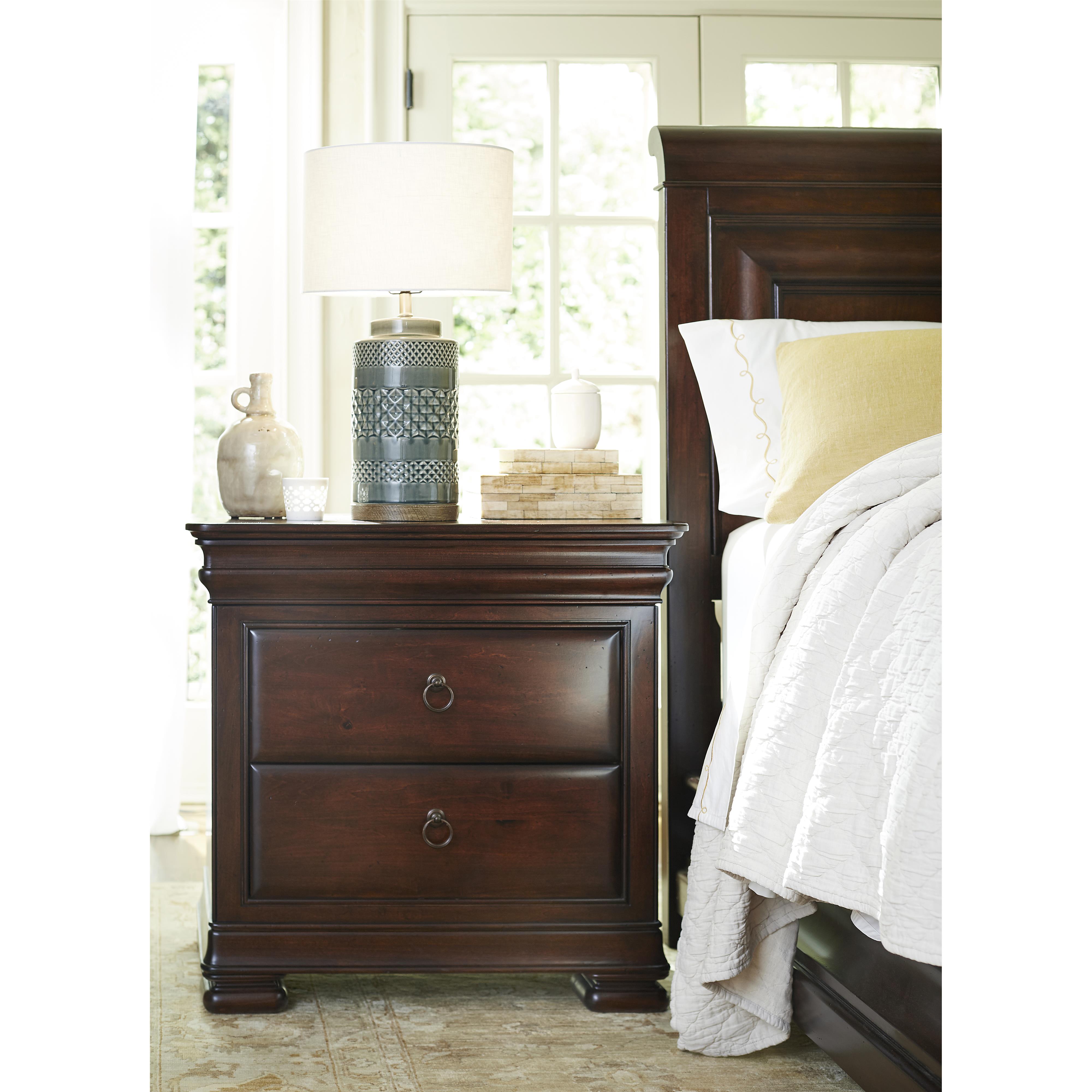 Universal Reprise Nightstand with Outlet and Hidden Top Rail Drawer