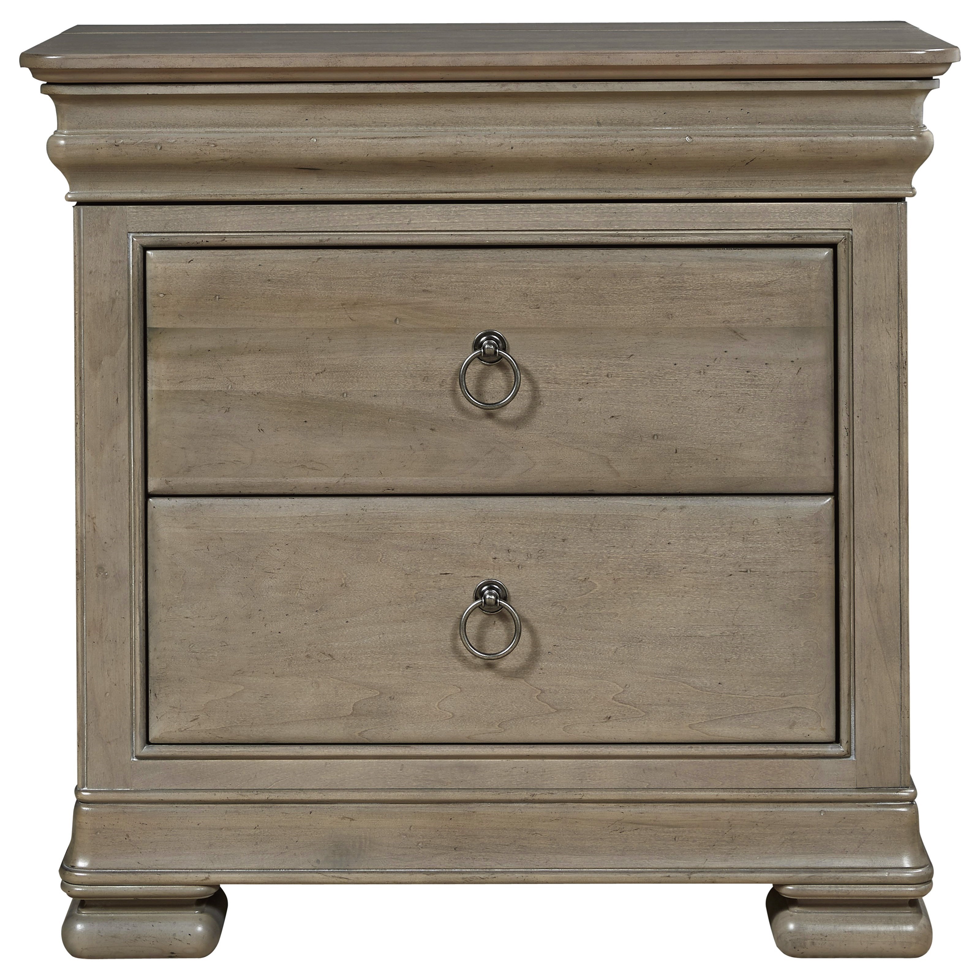 Universal Reprise Nightstand with Outlet and Hidden Top Rail Drawer
