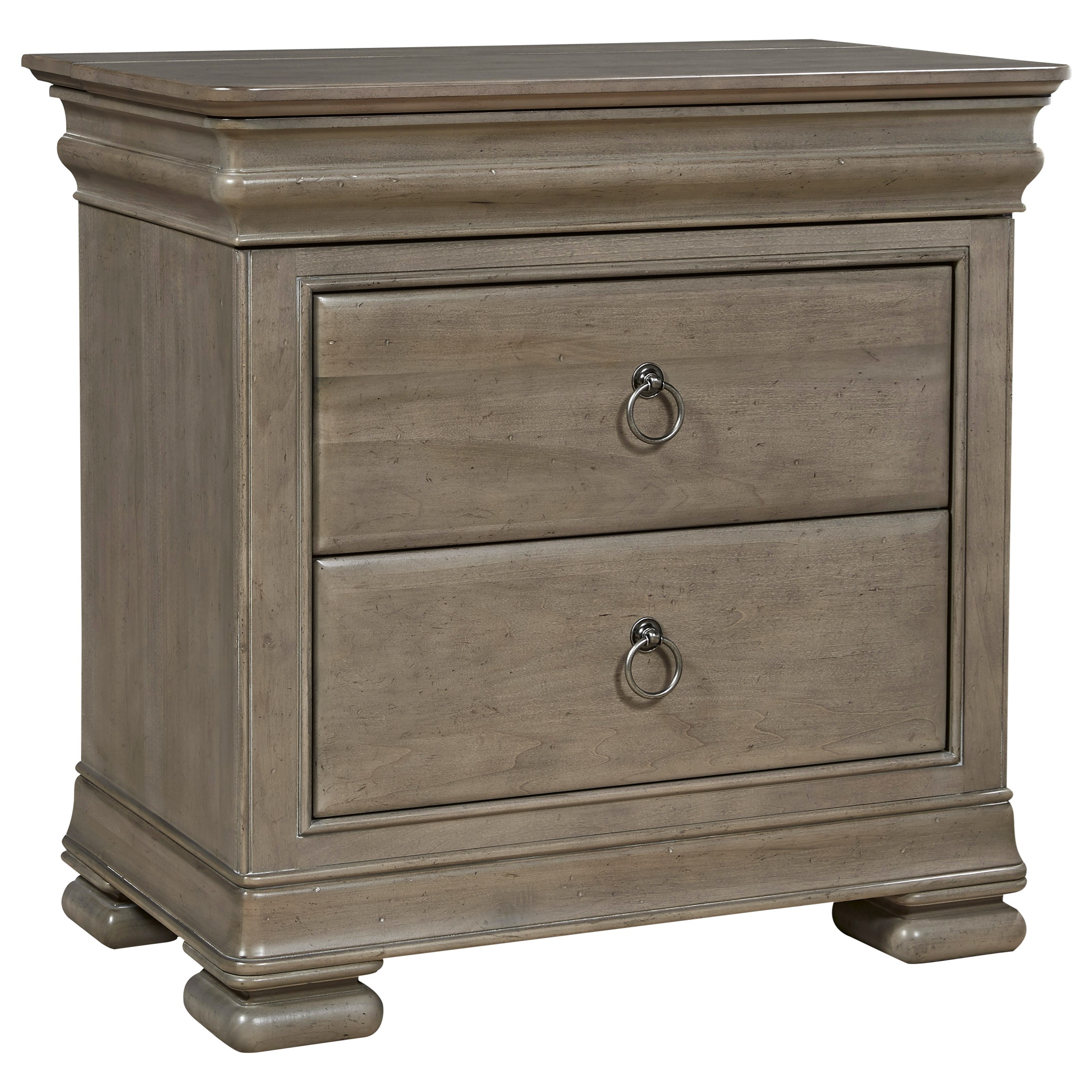 Universal Reprise Nightstand with Outlet and Hidden Top Rail Drawer