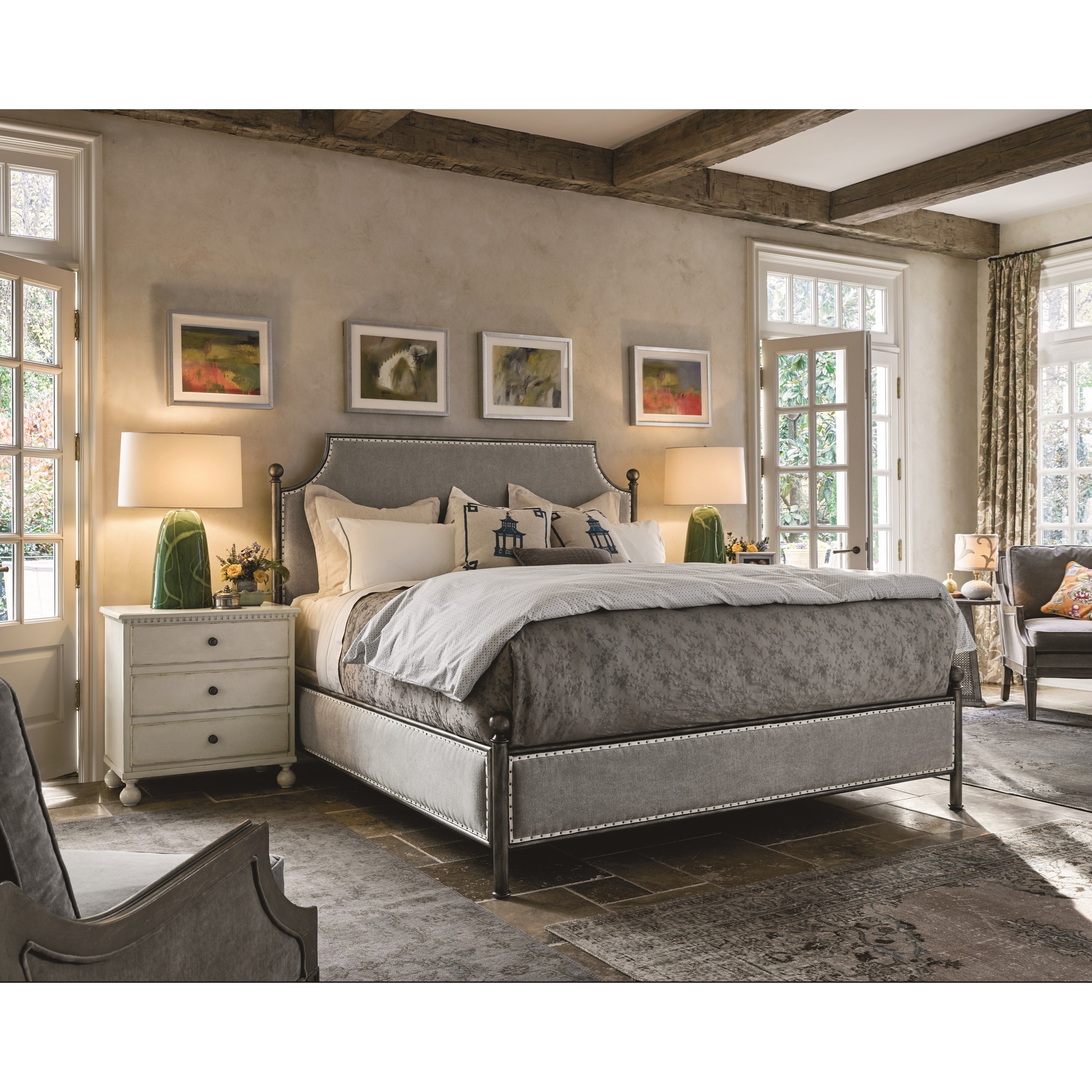 Universal Sojourn Respite Queen Upholstered Bed with Removable Canopy