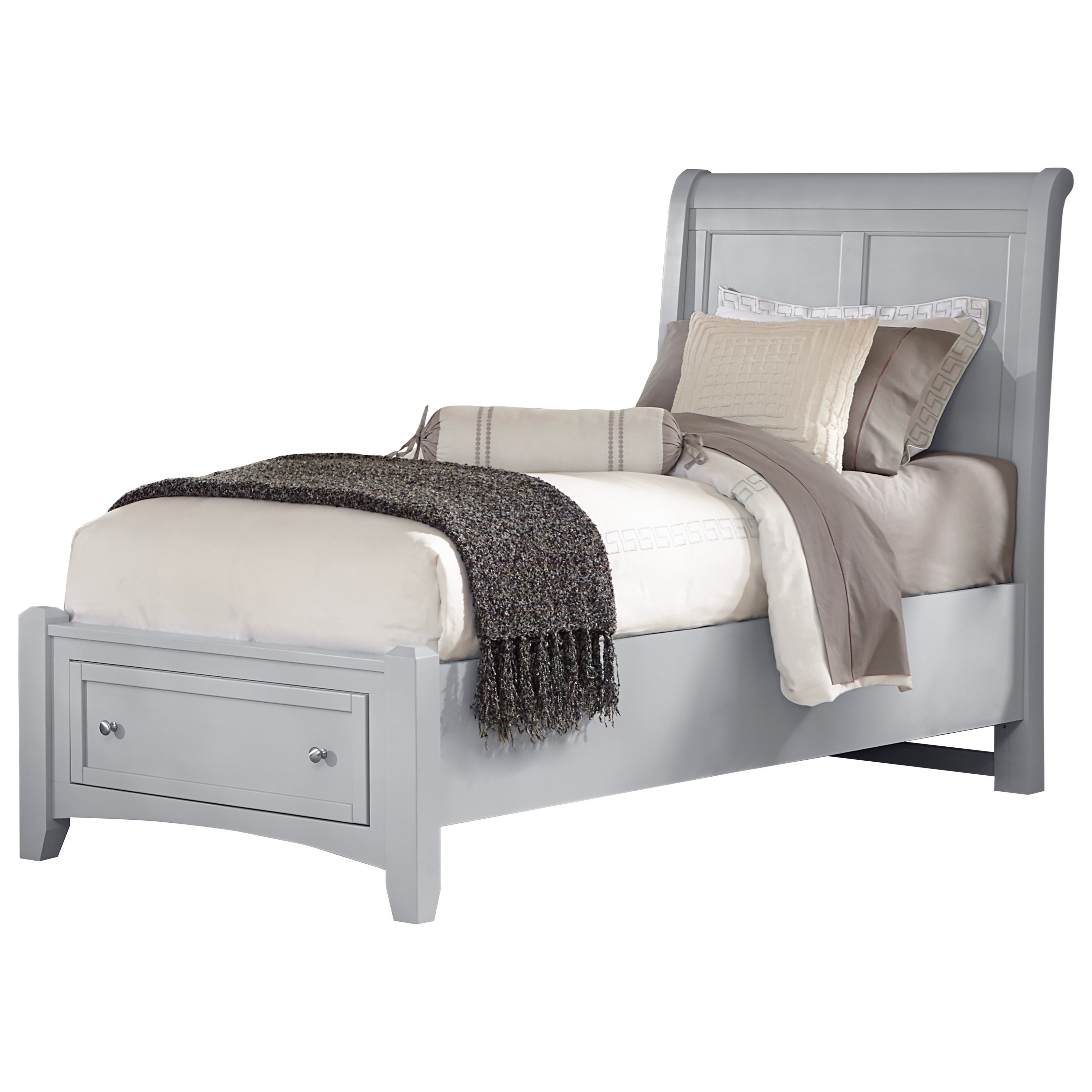 Vaughan Bassett Bonanza Twin Sleigh Storage Bed with 1 Drawer Belfort