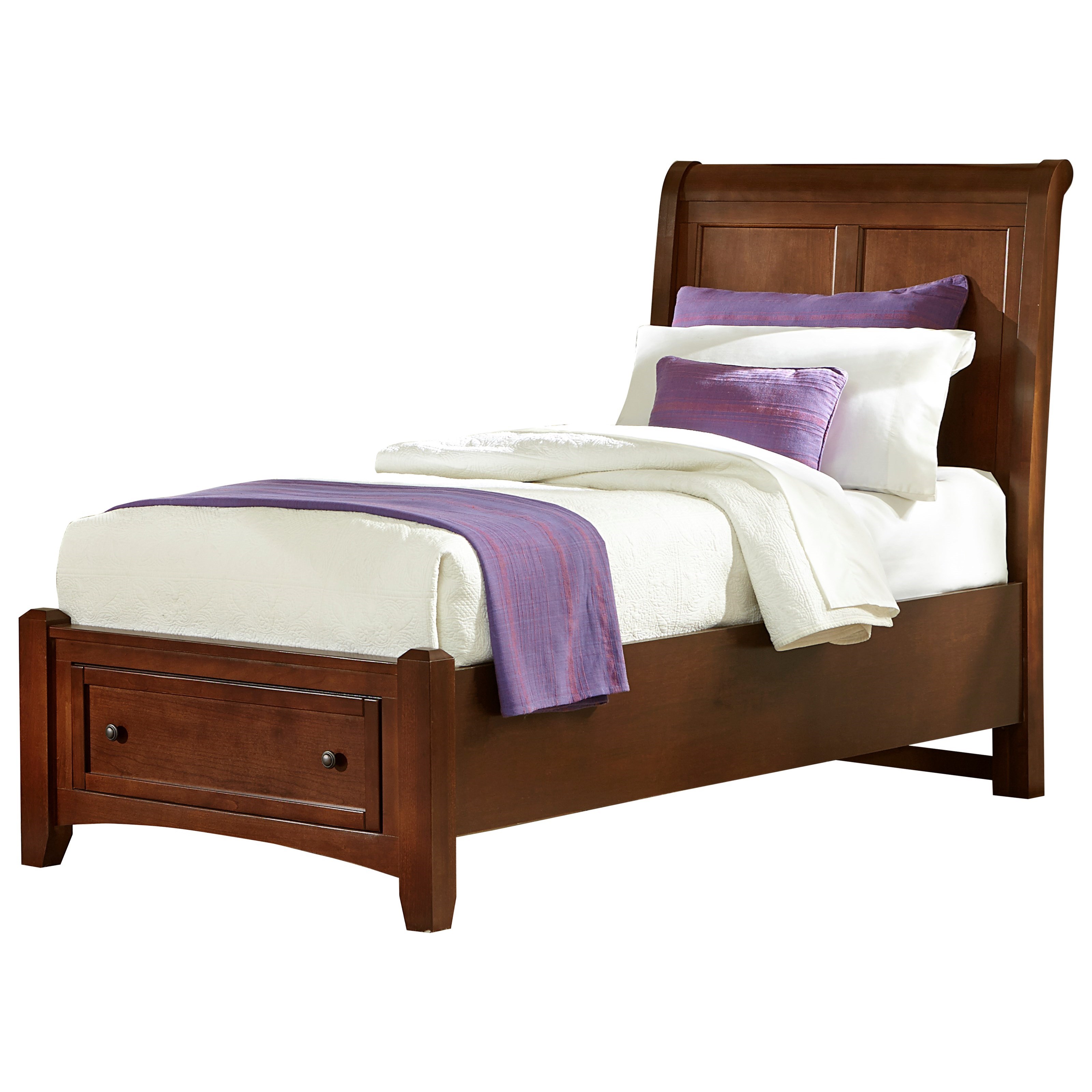 Vaughan Bassett Bonanza Twin Sleigh Storage Bed with 1 Drawer Value