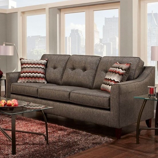 Washington Furniture 4840 Contemporary Sofa with Curved Track Arms