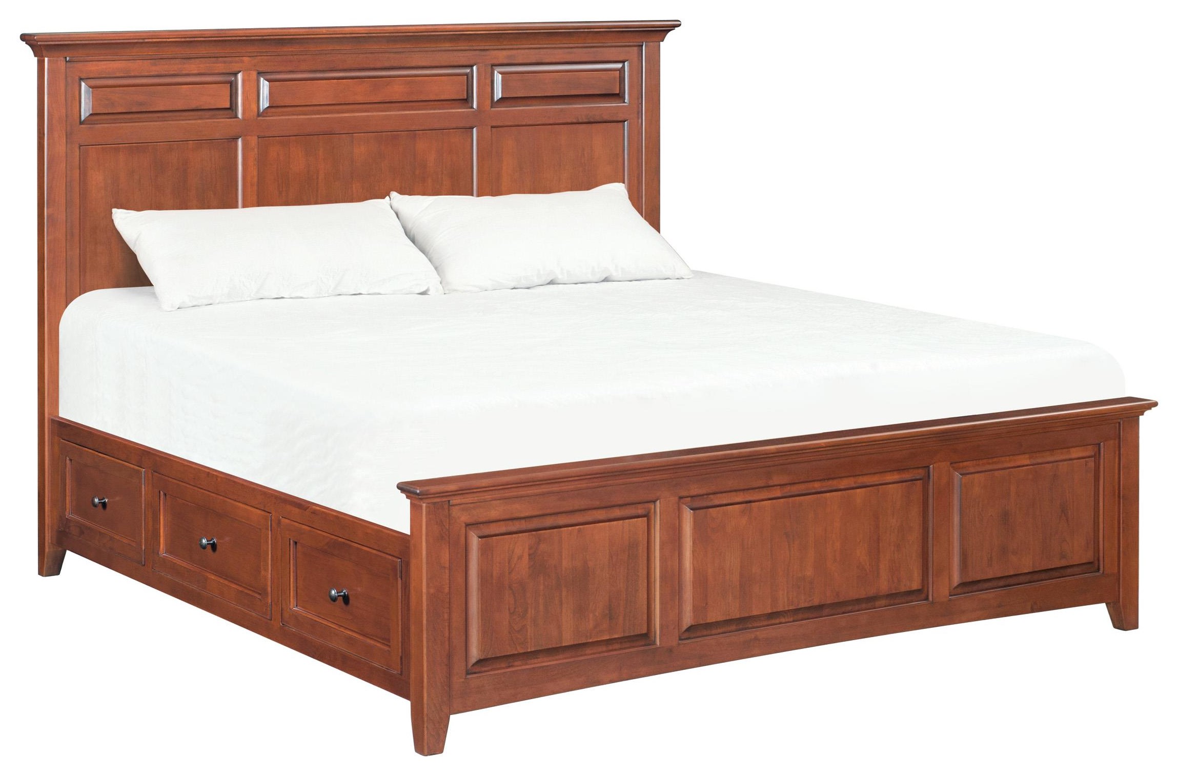 Whittier Wood McKenzie King Mantel Storage Bed Crowley Furniture