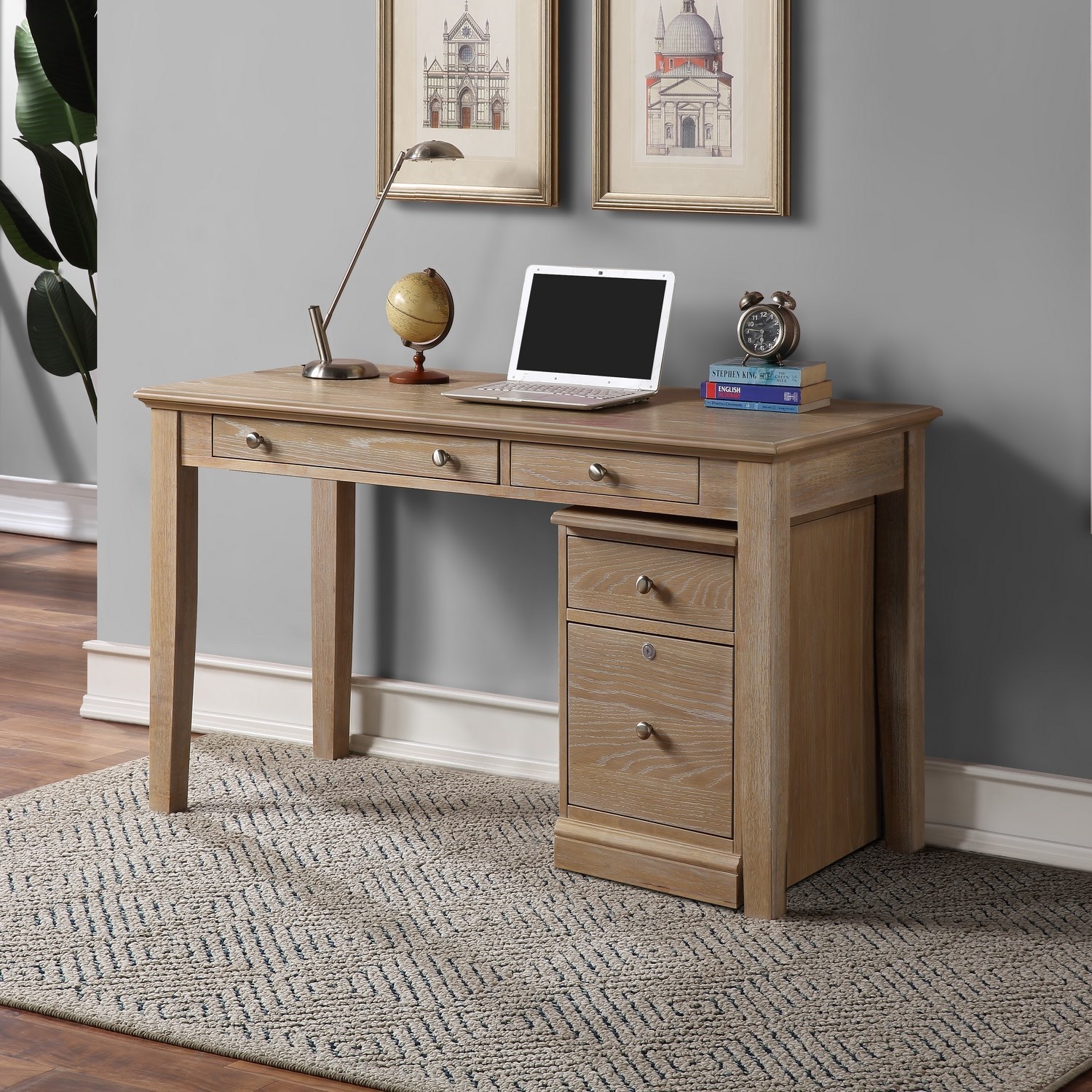 Berkeley Contemporary 54" Single Pedestal Desk with DropFront Keyboard