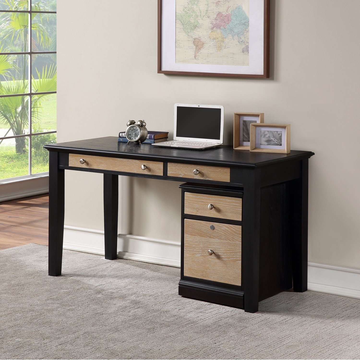 Winners Only Berkeley Contemporary 54" Single Pedestal Desk with Drop