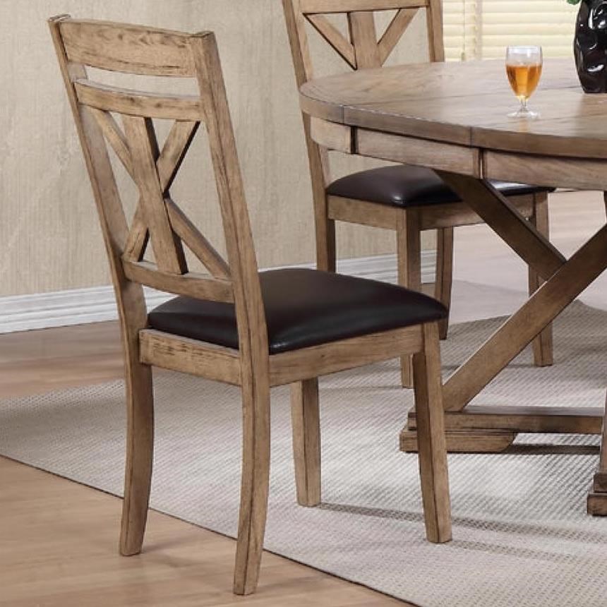 Winners Only Grandview XBack Side Chair with Upholstered Seat Reeds