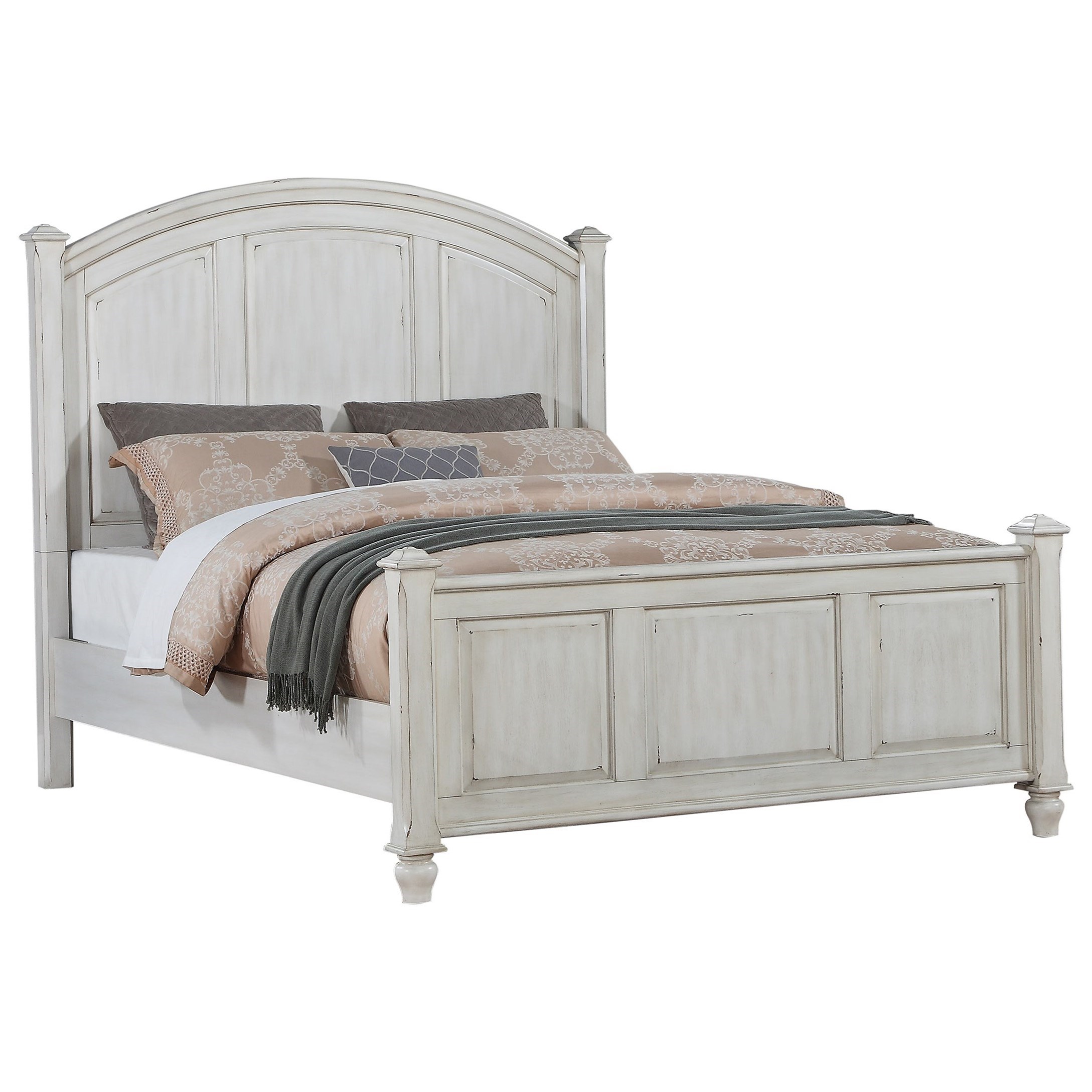 Winners Only Nashville Rustic King Panel Bed with Bun Feet and