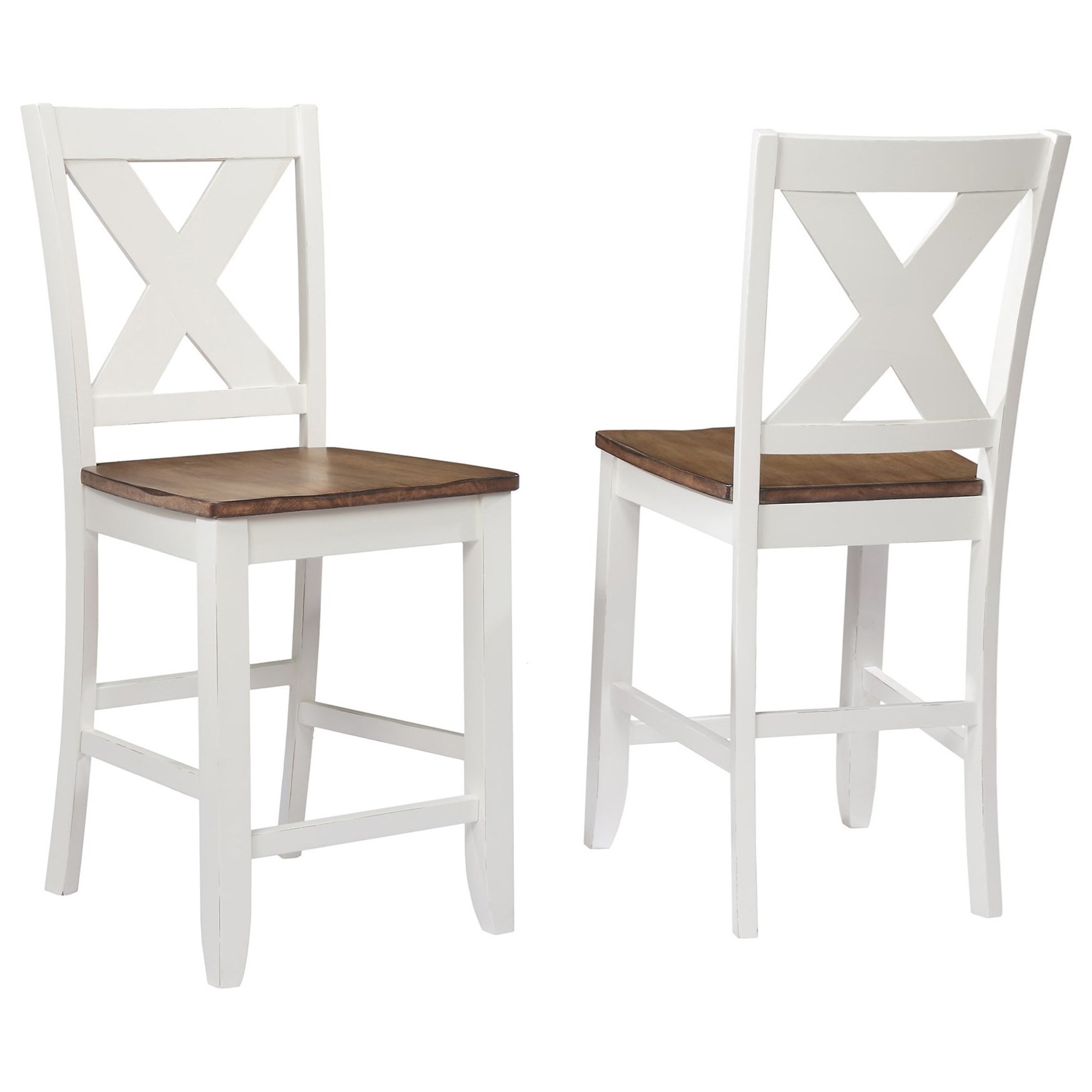 Winners Only Pacifica X Back Counter Height Barstool Conlin's Furniture Bar Stools