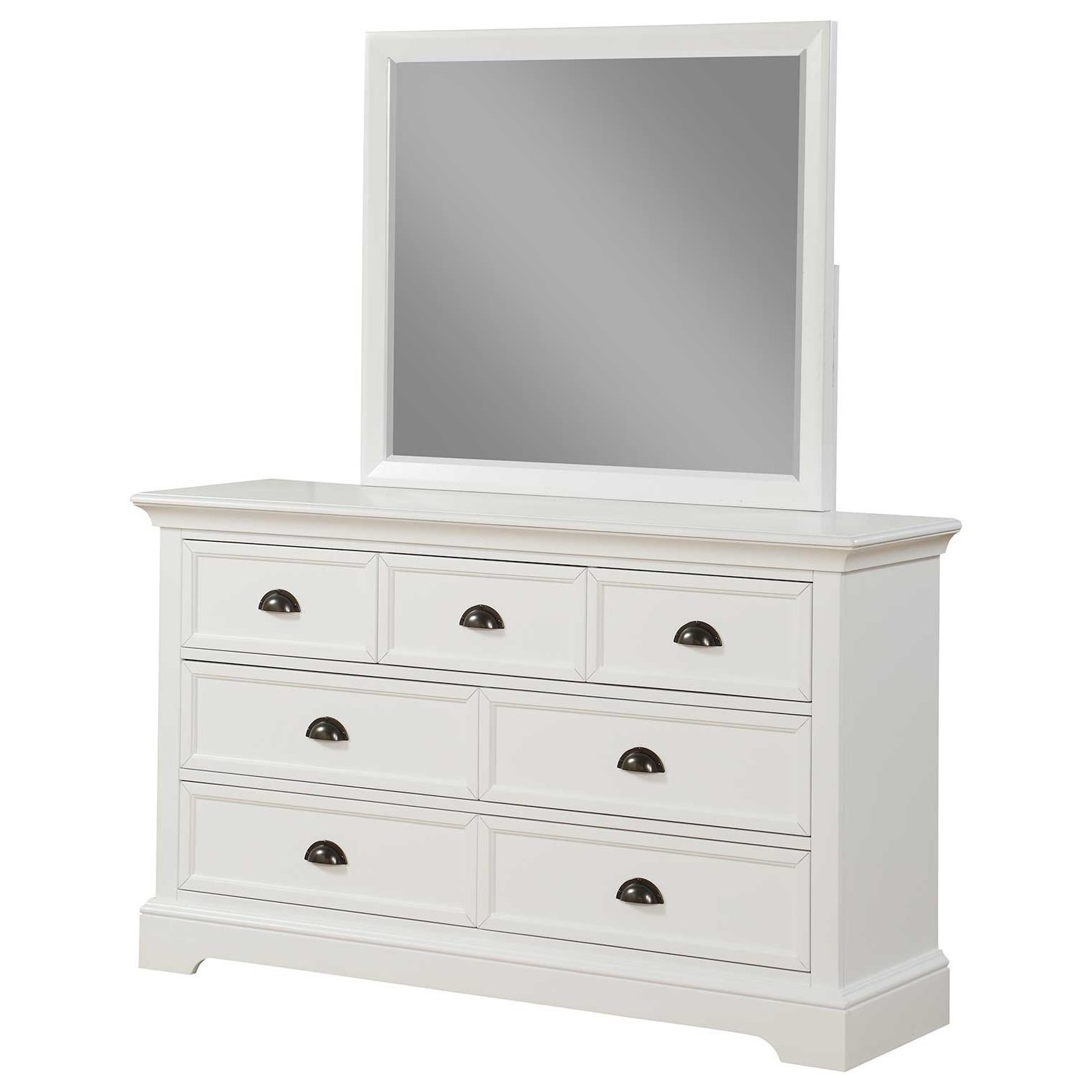 Winners Only Tamarack 7Drawer Dresser and Mirror Set Lindy's Furniture Company Dresser