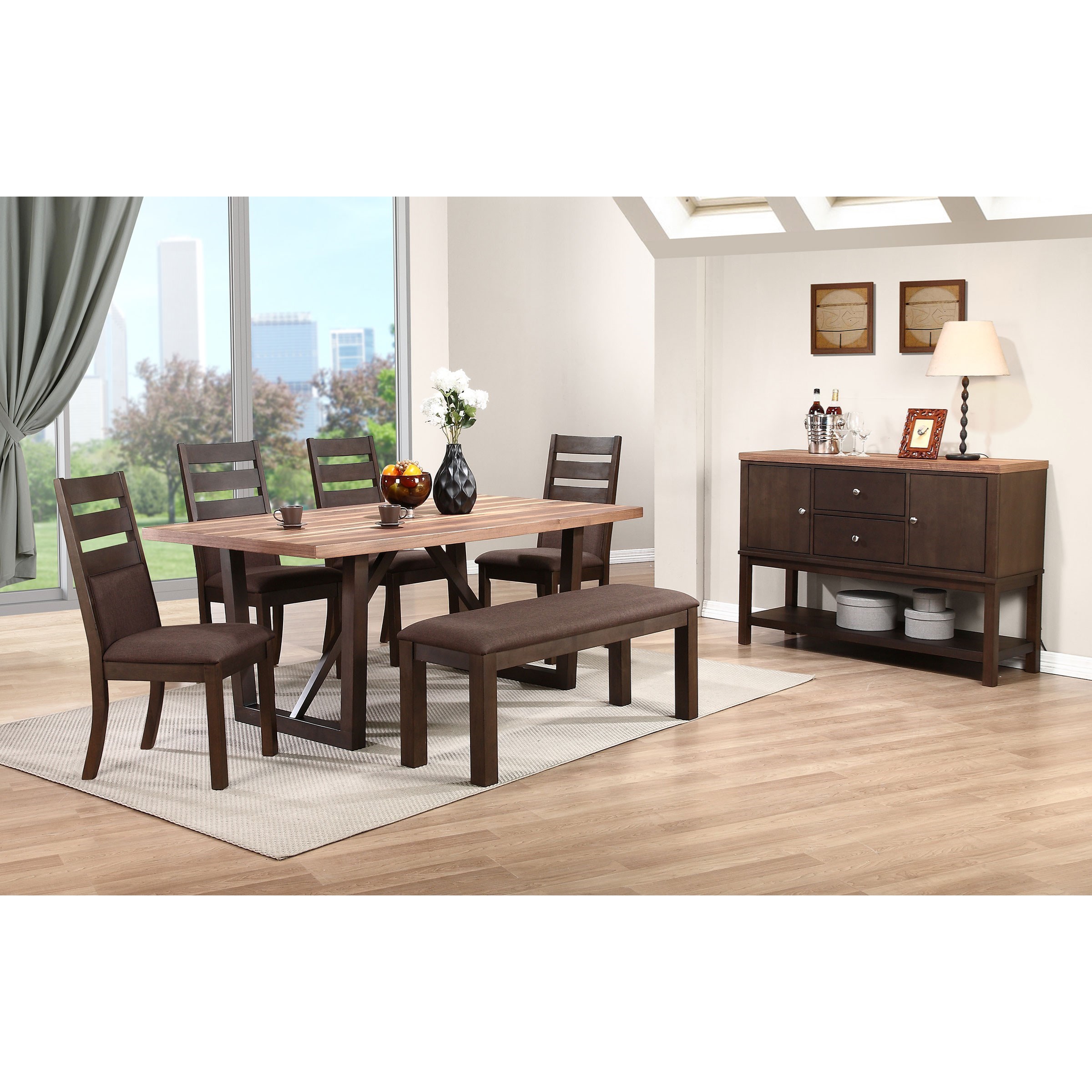 Winners Only Venice Contemporary Rectangular Dining Table with Trestle